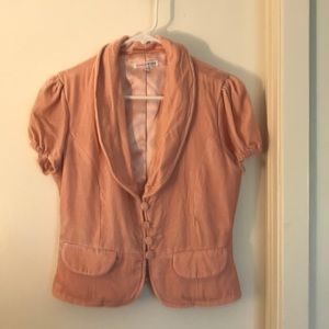 Georgiou Peach Velvet Crop Jacket
